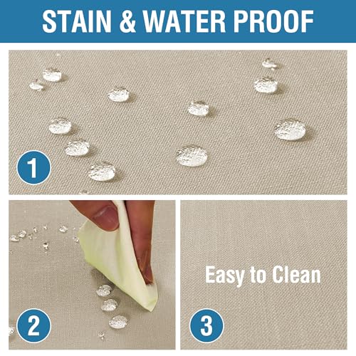 H.VERSAILTEX Linen Textured Table Cloths 54 x 54 Inch Premium Solid Tablecloth Spill-Proof Waterproof Table Cover for Dining Buffet Feature Extra Soft and Thick Fabric Wrinkle Free, Taupe - color: Taupe, size: 54" x 54" (Square)