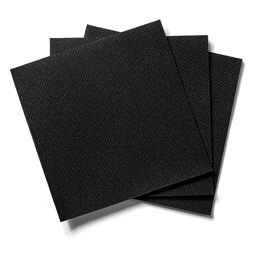 AMERICAN HOMESTEAD Black Cocktail Napkins - Premium 4.75"x4.75" Disposable Linen-Like Beverage Napkins - Bulk Square Party Bar Serviettes for Weddings, Parties, Events, and Everyday Use - 600 Count - color: Black, size: 4.75 x 4.75/600 Count