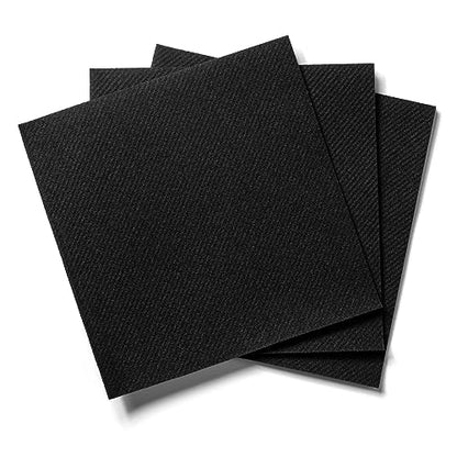 AH AMERICAN HOMESTEAD Cocktail Napkins-Disposable Beverage/Bar Napkins-Black Linen-Like Square Napkins-Eco-Friendly & Compostable-Everyday Use, Party or Wedding 4.75inch x 4.75inch (100 Count, Black) - color: Black, size: 4.75 x 4.75