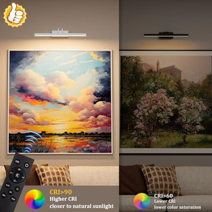 Battery Operated Picture Light for Wall, White - color: White, size: 13.8Inch
