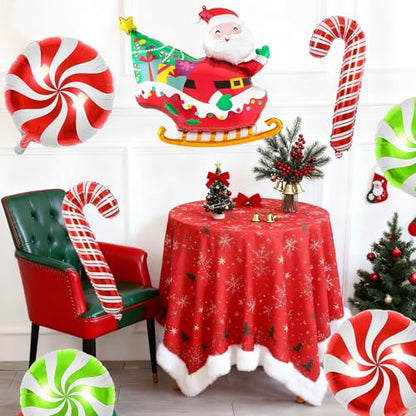 Biapian Christmas Balloons Decorations, Large Santa Claus Balloons Foil Red Green Windmill Candy Cane Balloon Helium for s Christmas Baby Shower Holiday Xmas New Year Birthday Party Decorations - style: Santa Claus