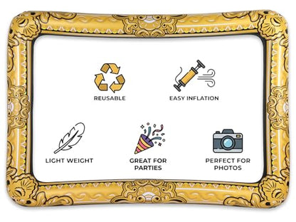 HENBRANDT Inflatable Photo Frame with Gold Additive 60 x 80 cm Black