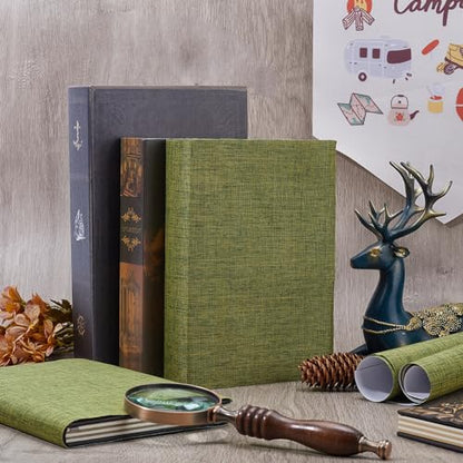 CRASPIRE 51 x 11.8 Linen Book Cloth Olive Books Binding Fabric Surface Paper Backed Bookcover Densely Woven Cloth Album Scrapbooking Archival Covering Protector Bookcloth Bookbinding Supplies - color: Olive