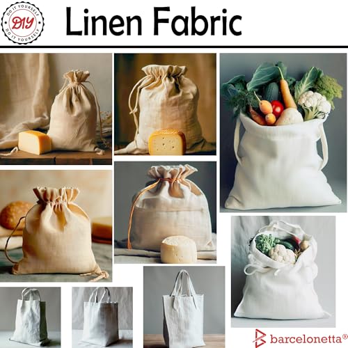 Barcelonetta | Linen Fabric | Natural Linen Cloth | Embroidery, Sewing | Soft, Breathable | 55" Wide | 70% Linen, 30% Rayon | Hemp, Jute, Needlework, Lining (Olive, 1 Yard) - color: Olive, size: 1 Yard
