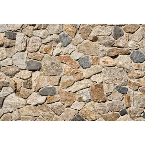 Retro Rock Stone Wall Photography Background House Brick Wall Backdrop Vintage Rock Masonry Stonewall Art Brick Photo Backdrop Bedroom Living Room Dorm Portrait Shoot Props Vinyl 5x3ft - color: Rock_Brown, size: 5x3ft