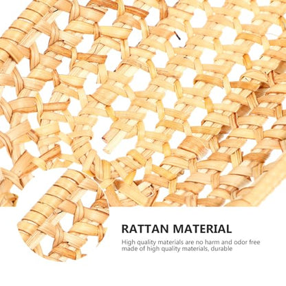 STAHAD Hand Woven Rattan Serving Tray Natural Food Storage Plate Decorative Basket for Tea Fruit Snacks Photography Prop Rustic Home Decor