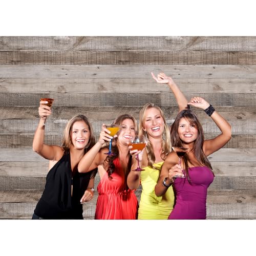 Rustic Wood Wall Backdrop 5x3FT Natural Wooden Plank Photography Background Baby Shower Birthday Bridal Shower Party Cake Table Decorations Banner Backdrops Photo Booth Prop Polyester Fabric - size: 5X3FT