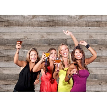 Rustic Wood Wall Backdrop 5x3FT Natural Wooden Plank Photography Background Baby Shower Birthday Bridal Shower Party Cake Table Decorations Banner Backdrops Photo Booth Prop Polyester Fabric - size: 5X3FT