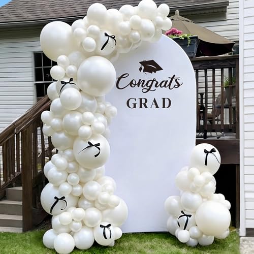 2026 Graduation Decorations - 6.6Ft DIY Balloon Arch with Bows Backdrop Kit - Class of 2026 Grad Photo Party Decor Supplies for College High School
