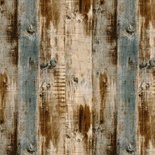 Grey Wood Wallpaper 17.3"×200" Peel and Stick Wallpaper Self Adhesive Distressed Wood Wallpaper Reclaimed Faux Home Decoration Film Shelf Vinyl - color: Brown/Blue, size: 17.3" x 200"