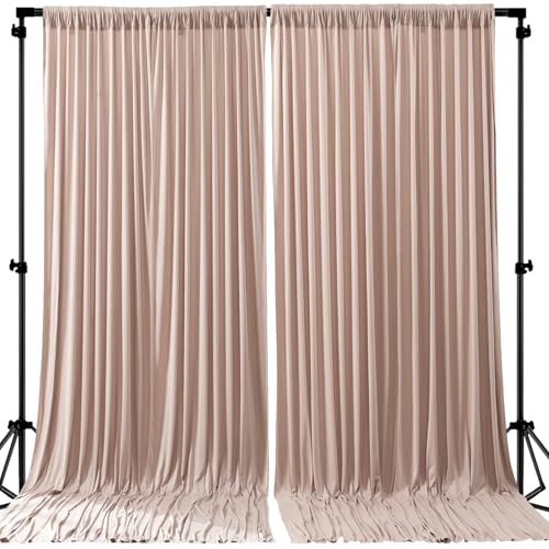 8ftx10ft Wrinkle Free Nude Blush Backdrop Curtain - 10 Feet Photography Backdrop Drapes, Silky Polyester Back Drop Cloth for Wedding Baby Shower Balloon Arch Background - color: Nude Blush, size: 8FTx10FT (W4'xH10', 2 Panels)