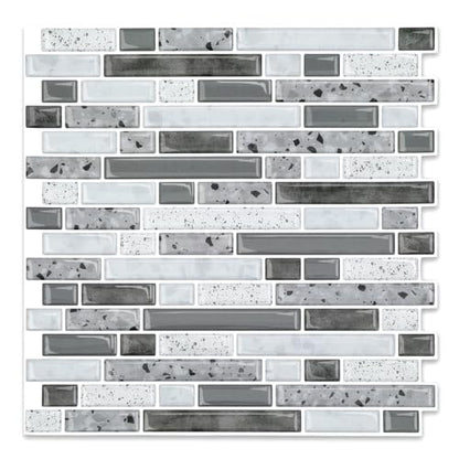 Yipscazo 10 Sheets Peel and Stick Backsplash for Kitchen Wall, 12''x12'' Waterproof Stick on Backsplash Smart Tiles for Bathroom,Removable Backsplash Wall Tiles in Gray White - color: Gray White