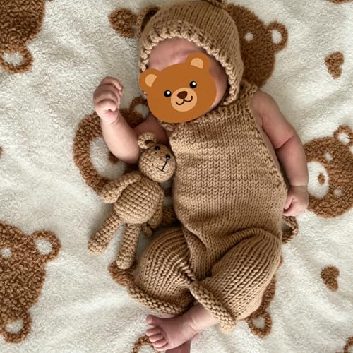 BLUETOP Cute Newborn Photography Outfits Boys Girls Baby Costume Set - style: 08 Bear Overalls