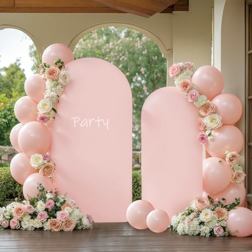 Pink Arch Cover 6ft Spandex Arch Backdrop Cover for Baby Shower Girls Birthday Party Wedding Balloon Arch Stand Cover Gender Reveal Strawberry Theme Photo Arch Covers Stretchy Backdrop Background - color: Pink, size: 6FT