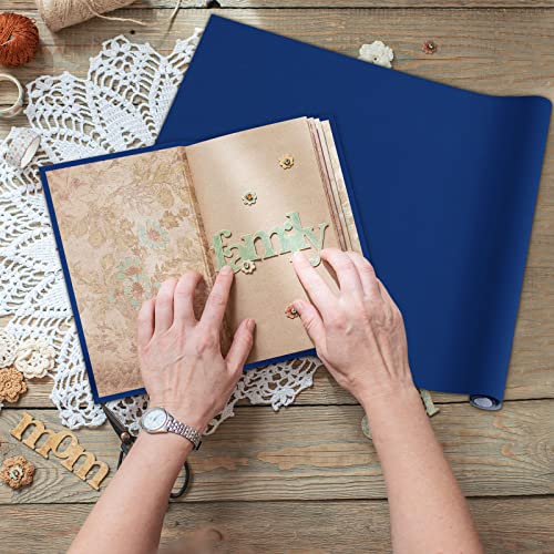 PerKoop Book Cloth for Book Binding 40 x 16 Inch Fabric Surface Paper Backed Bookcover Archival European Durable Strong Bookbinding Supplies Cover Books Album Scrapbooking (Dark Blue) - color: Dark Blue