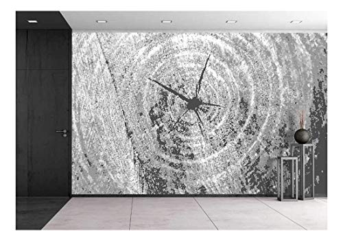 wall26 - Black and White Brutal Grunge Background Texture Saw Cut of The Wood - Removable Wall Mural | Self-Adhesive Large Wallpaper - 100x144 inches - color: Artwork - 19, size: 100"x144"