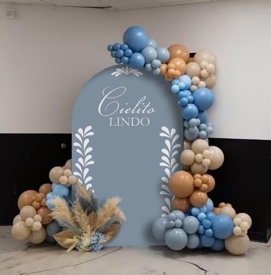 Dusty Blue Cielito Lindo Arch Backdrop Covers Mexican Theme Fiesta Wedding Parties Decoration Baptismx Baby Shower Birthday Party Supplies(Stand is not Included) (3x6ft(90x180cm),G-4040) - color: G-4040, size: 3 x 6 ft