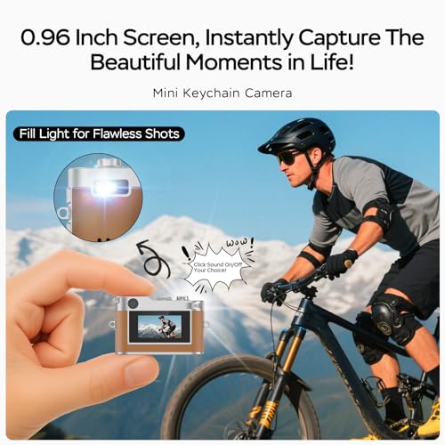 Mini Retro Camera with 1080P Video, 12MP Photos, Keychain Digital Camera, Ultra-Compact Tiny Camera with 32GB SD Card, OTG Adapter, Vintage Little Cameras for Travel, Daily Vlogging, Ideal Gift, Brown - color: Brown-DC26