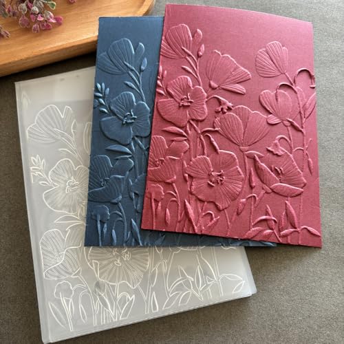 3D Textured Embossing Folders for Card Making, Leaves Flowers Embossing Folders for DIY Scrapbooking, Branches Template Paper Card Embossing Stencil for Photo Album Card Paper Craft Decoration - color: 6