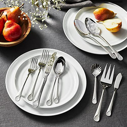 ZWILLING Provence 45-Piece Flatware Set, 18/10 Stainless Steel, Dual Mirror-Satin Finish, Service for 8, 5-piece placesetting plus 5 serving pieces