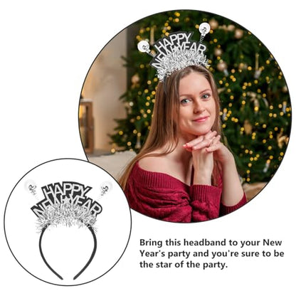 OSALADI 5pcs Happy New Year Hairbands Silver-plated Festival Party Hair Accessories for Women Portable Spring Festival Photo Props Headbands