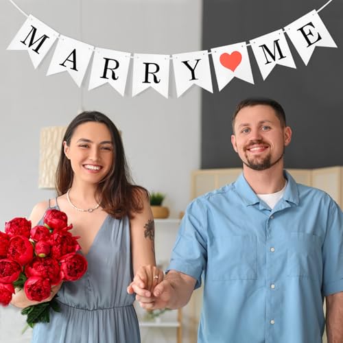 Large Golden Mr & Mrs Sign for Wedding Table with Marry Me Banner for Proposal Arrangement- Gold Glitter Freestanding Letter Decorations for Party or Holiday - Indoor and Outdoor - color: Golden with Marry me banner
