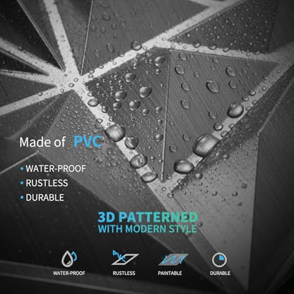 Art3d 33-Pack 3D Wall Panels - Diamond Textured Feature Paneling for Gaming, Living Room, TV Wall - 12 x 12 inch Silver - color: ‎Silver, size: 12x12 Inch 33 pcs