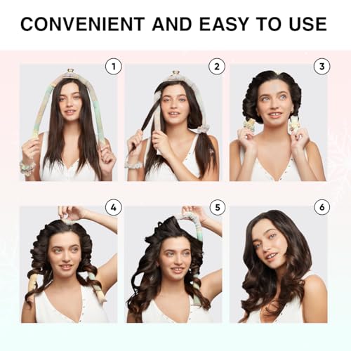 Kitsch Holiday Hair Hero XL Satin Heatless Styling & Flat Lay Claw - Heatless Curls & Waves, Extra Large Curling Rods, Satin Scrunchies & Claw Clip for Hair Protection, Gifts for Women- 4pc set, Aura - color: Aura
