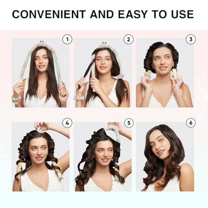 Kitsch Holiday Hair Hero XL Satin Heatless Styling & Flat Lay Claw - Heatless Curls & Waves, Extra Large Curling Rods, Satin Scrunchies & Claw Clip for Hair Protection, Gifts for Women- 4pc set, Aura - color: Aura