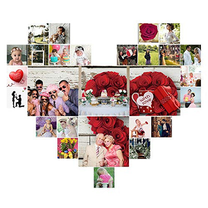 Red Rose Floral Wedding Photography Backdrop Valentine's Day Party Backdrops Love Heart Retro Wooden Wall Photo Background Bridal Shower Birthday Party Banner Photo Studio Prop 150 x 100cm Vinyl Cloth