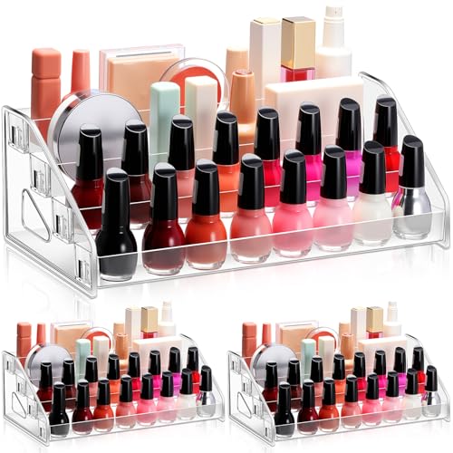 Jetec 2 Pcs Acrylic Card Display Stand Versatile Display for Trading Cards Greeting Card Sunglasses Organizer Nail Polish Holder Essential Oils Cosmetic Cases Eyewear Rack(4 Tiers Style) - style: 4 Tiers Style