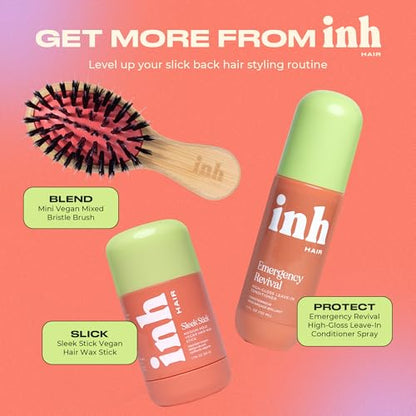 INH Hair Mascara for Flyaways | Quick Slick Hair Finishing Stick for Flyaways, Frizz Control, & Slick Back Look | Non Greasy & Non Comedogenic Smoothing Serum & Frizz Tamer Wand | Peach Tart, 18ml