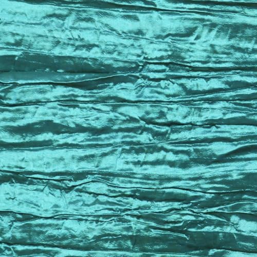 YOUR CHAIR COVERS - 90 x 132 inch Rectangular Crinkle Taffeta Tablecloth - Teal, Rectangle Table Linens for 6 ft Rectangular Tables, Wedding Crushed Table Cloth - color: Teal, size: 132" x 90" (Rectangular)
