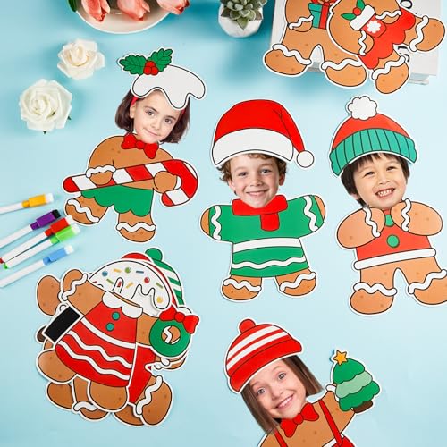 60pcs Christmas Theme Cutouts Gingerbread Man Bulletin Board Decoration Xmas Gingerbread Man Paper Cut-Outs Classroom Decor for Xmas Classroom DIY Craft Photo Wall Door Christmas Winter Party Supplies - style: Gingerbread Man