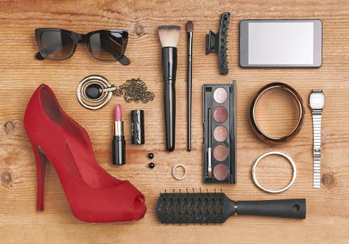 10X8ft Fabric Fashion Accessories Flat Lay Wooden Backdrop Glamour Beauty Lifestyle Background Boutique Party Decorations Vanity Room Photo Studio Props - size: 10X8ft