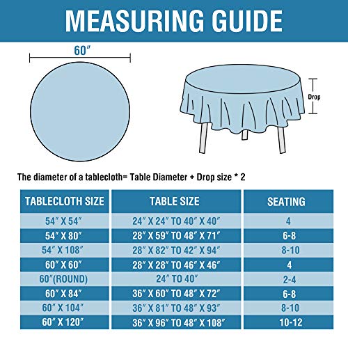 H.VERSAILTEX Linen Textured Table Cloths Round 60 Inch Premium Solid Tablecloth Spill-Proof Waterproof Table Cover for Dining Buffet Feature Extra Soft and Thick Fabric Wrinkle Free, Taupe - color: Taupe, size: 60" (Round)