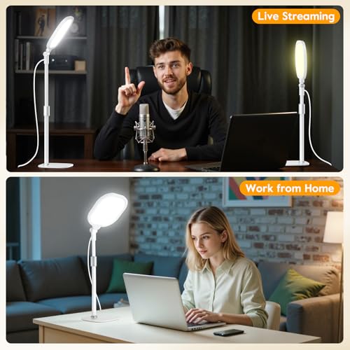 White 1Pack Video Conference Lighting for Zoom Meeting, Ring Light for Desk with Flexible Stand - size: White 1Pack