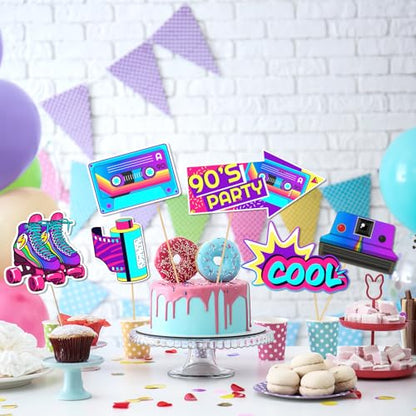 90's Photo Booth Props, 27Pcs 90s Theme Party Decorations, Disco Music Hip Hop Photo Booth Props for 1990s Party Decorations