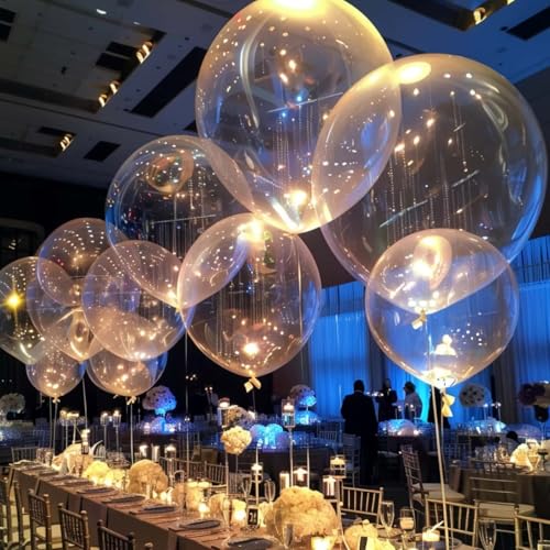 30 Pack Clear Balloons 36 Inch Clear Latex Party Large Balloon Bulk for Various Party Events Decorations - color: Clear, size: 36 inch