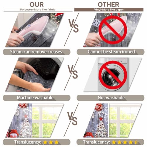 Fabric 12x8ft Christmas Photography Backdrop Winter Rustic Wood Background Xmas Tree Snow Wall Santa Party Decoration Holiday Photo Banner Props - size: 12'x8'