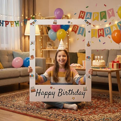 40 x 30 Inch Large Photo Booth Frame Selfie Frame,Blank DIY Cutout Props for Birthday,Wedding Photo Prop,Graduation Photo Booth Picture Frame,Party Supplies