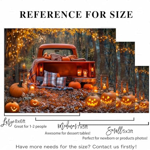 7x5ft Fall Backdrops for Photography, Autumn Backdrop, Pumpkin Patch Background, Harvest Friendsgiving Back Drop, Happy Thanksgiving Festival Photo Booth Props