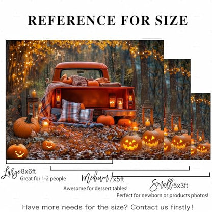 7x5ft Fall Backdrops for Photography, Autumn Backdrop, Pumpkin Patch Background, Harvest Friendsgiving Back Drop, Happy Thanksgiving Festival Photo Booth Props
