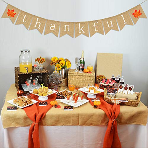 Thankful Burlap Banner | Thankful Burlap Wall Banner| Thanksgiving Banner | Rustic Thanksgiving Decoration | Fall Banner| Thanksgiving Decor