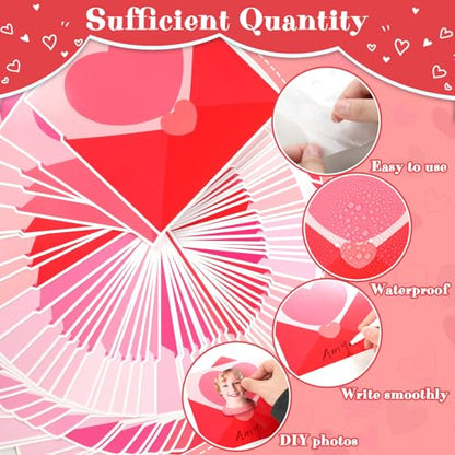 60pcs Valentine's Day Theme DIY Cutouts Heart Envelope Bulletin Board Decoration Set Envelope Paper Cut-Outs Classroom Decor for Valentines Classroom DIY Photo Craft Party School Wall Door Supplies - style: Valentine's Day Heart Envelope