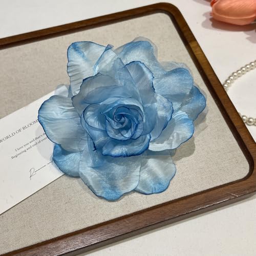 Gradient Flower Hair Clip for Women Duckbill Barrette Daily Outfit Accessory Travel Styling Prop for Spring Picnic or Photo Use - color: Blue