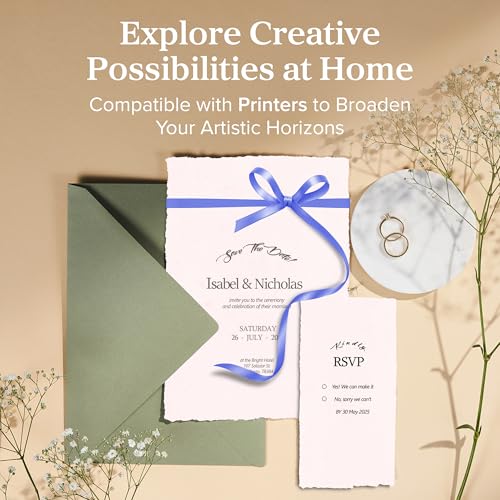 Wanderings Handmade Pink Deckle Edge Blank Paper - 4x6 - Pack of 50 - Watercolour/Mixed Media Paper - Save the Date Invitations Greeting Cards Notes DIY Arts Crafts - Thick 150 GSM - color: Pink, size: A6