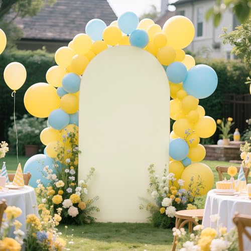Ledido Wedding Arch Backdrop Cover 6FT Arch Covers Fitted Stretchy Spandex Round Top Stand Backdrop Cover for Wedding Banquet Ceremony Birthday Party Baby Shower Event Decoration,Ivory - color: Ivory, size: 6FT