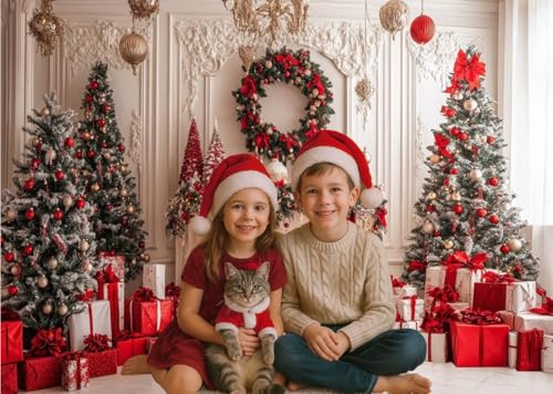 7x5ft Christmas Fireplace BackdropsChristmas Decor Photo Prop Holiday Family Party Birthday Baby Shower Decoration Photo Booth Props D785 - size: 7x5ft