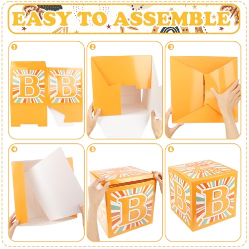 4PCS Boys Boho Baby Boxes Here Comes The Son Baby Shower Decor for Son Shower Decorations Birthday Party Supplies
